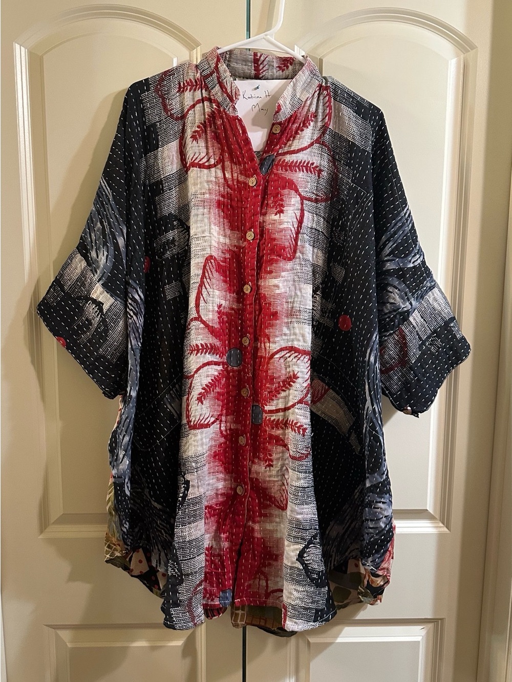 Kantha Bae Free To Be Button Down Top NWT